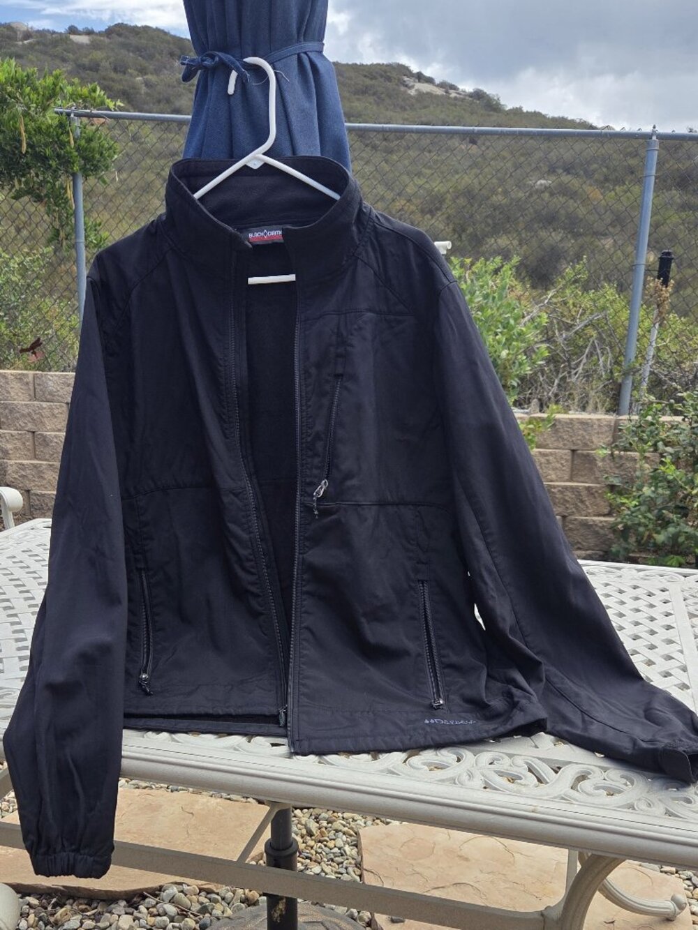 Black Double Diamond Zip up Jacket Size XL Mens Coat Fleece Lined Black